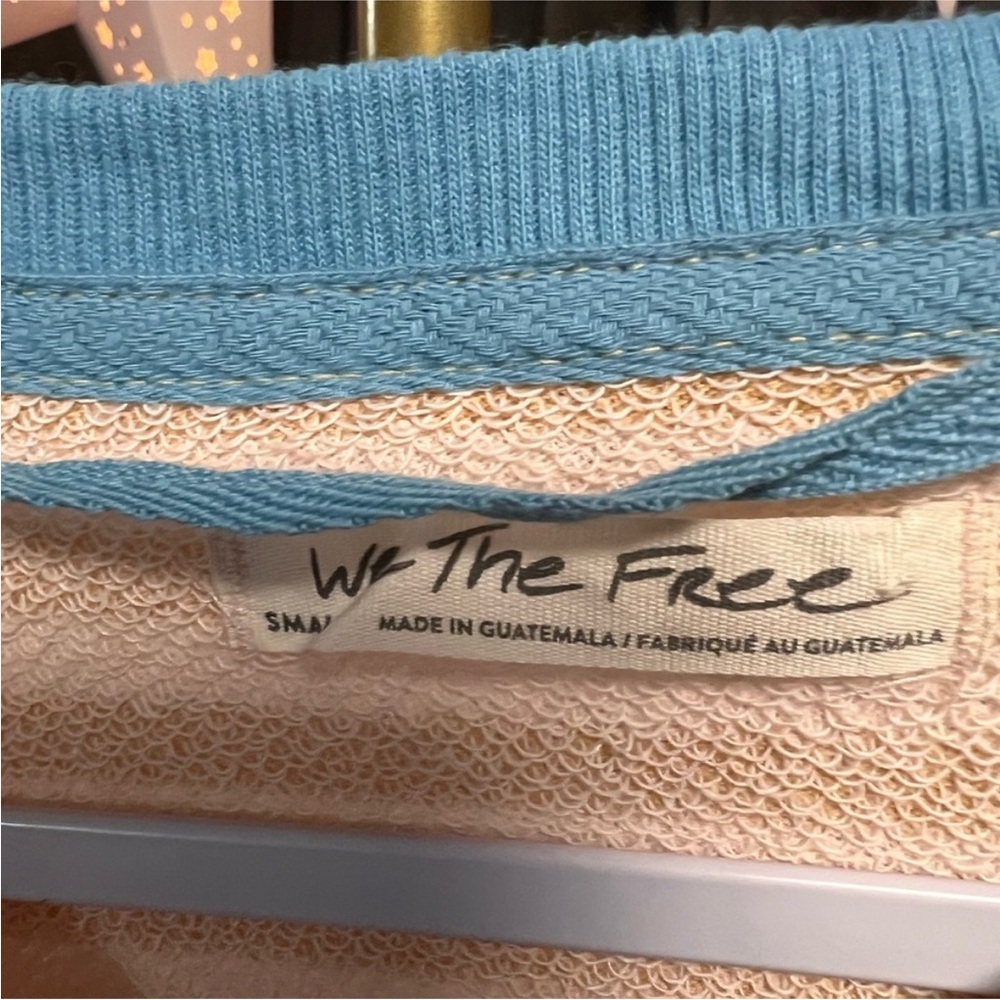 NWOT Free People We The Free Classic Striped Oversized Crewneck in Latte - Picture 4 of 5